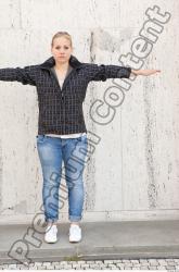 Whole Body Woman T poses Casual Average Street photo references